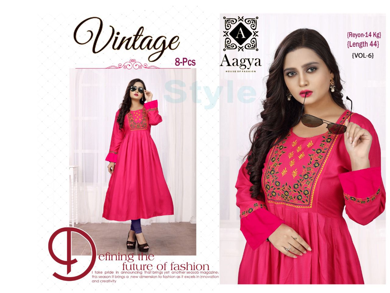 Aagya Vintage 6 Ethnic Wear Rayon Latest Anarkali Kurti Collection